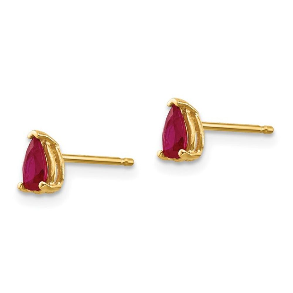 Kazi Luxury 14k Yellow Gold Ruby Ruby Earrings - image 2